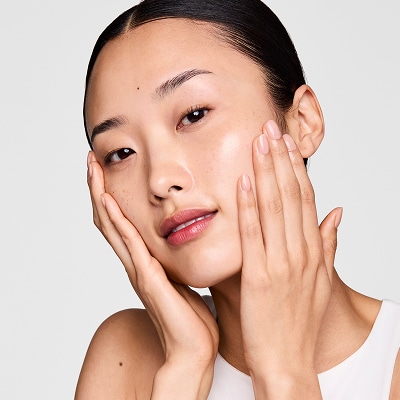 photo of model with glass skin